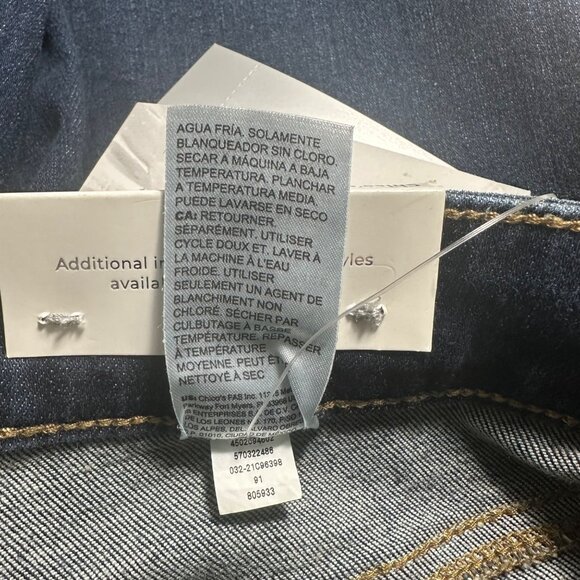 Chico’s DefineMe Denim Straight Leg Ankle Jeans Size 16R Dark Wash Casual Preppy - Picture 5 of 9